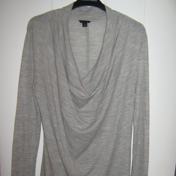 Sheer Grey Ann Taylor Cowl Neck Sweater - Picture 1 of 4